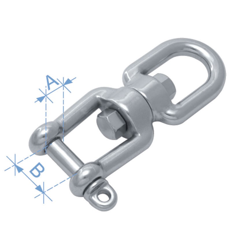 Eye & jaw swivel, Inox 316 Swivels & Thimbles