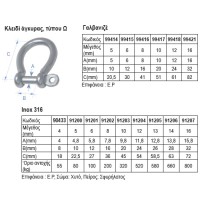 Anchor Shackle, Type Ω, Inox 316 Chains