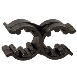 Adjustable Double Support Clip, Plastic, Black Boat Hooks