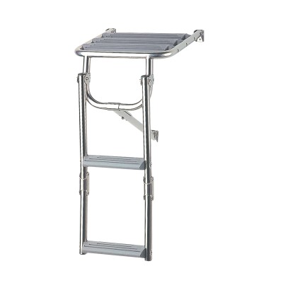 Platform Ladder, Inox 316, with 2 Plastic Steps Platforms & Gangways