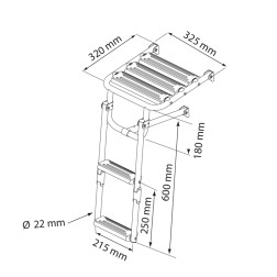 Platform Ladder, Inox 316, with 2 Plastic Steps Platforms & Gangways